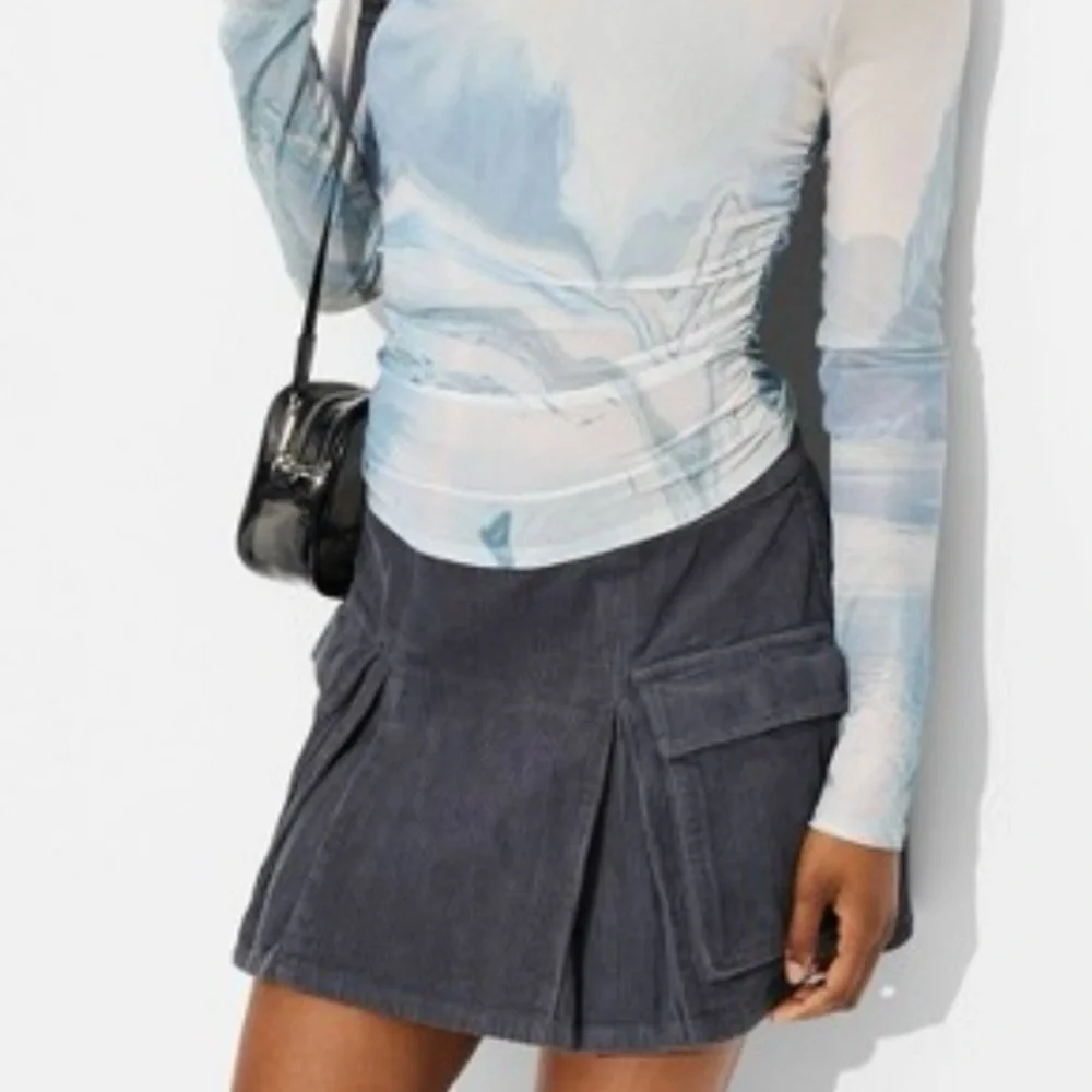 💖5 for $50💖 WILD FABLE Dark Gray Corduroy Pleated Cargo Mini Skirt Preppy - Picture 2 of 9